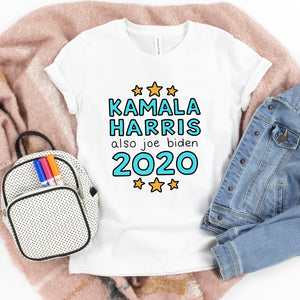 Kamala Harris & Also Joe Biden Kids' T-Shirt - feminist doodles