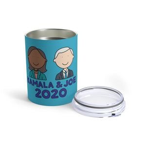 Kamala Harris & Joe Biden 2020 10 oz Metal Thermos - feminist doodles