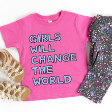 Load image into Gallery viewer, Girls Will Change the World Kids&#39; T-Shirt - feminist doodles
