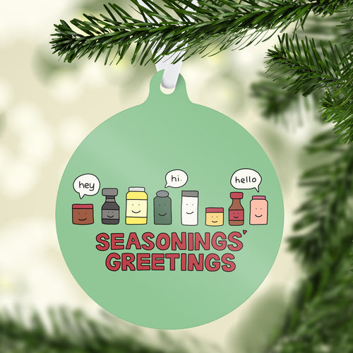 Seasonings' Greetings Holiday Ornament - feminist doodles