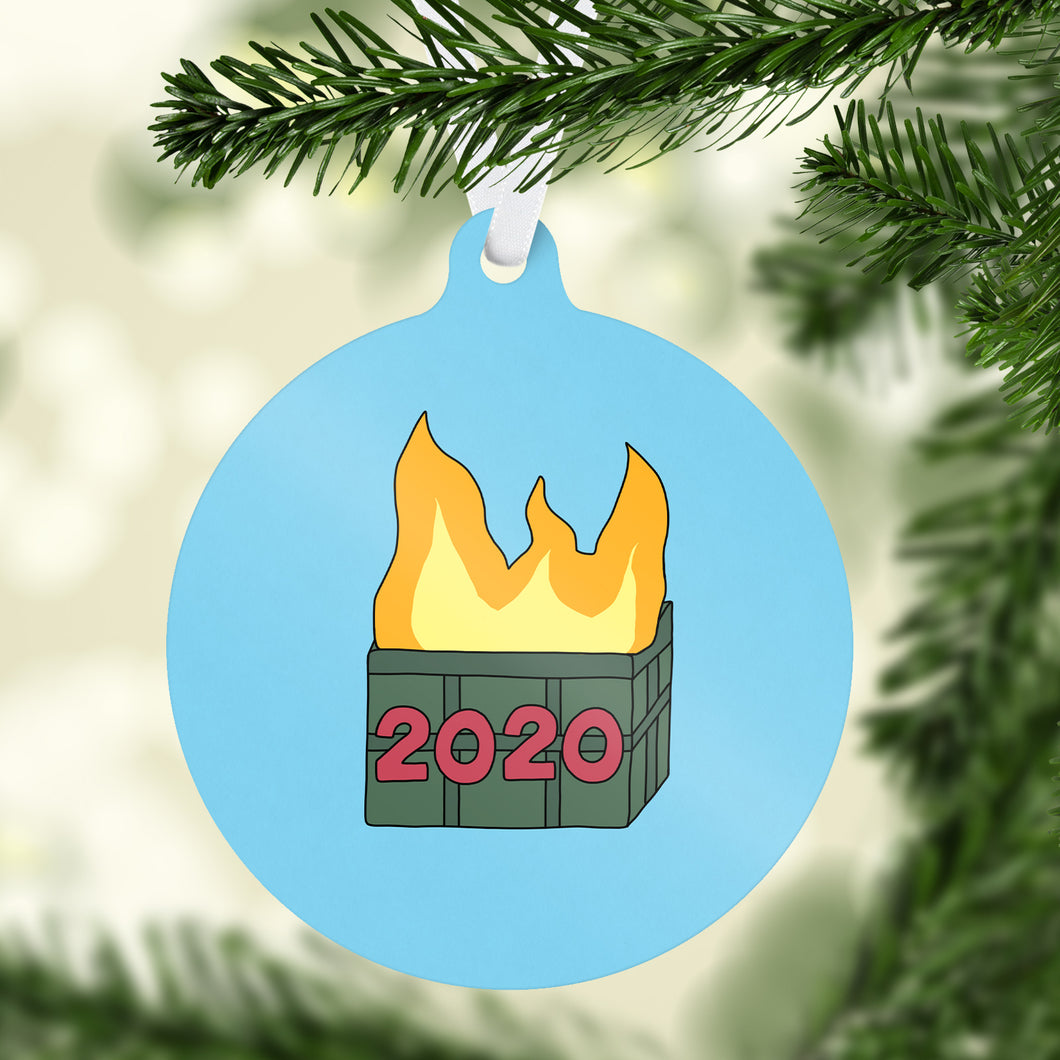 2020 Dumpster Fire Holiday Ornament - feminist doodles