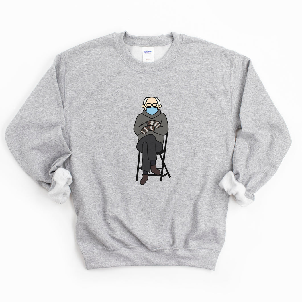 Bernie Sanders Inauguration Mittens Adult Sweatshirt - feminist doodles
