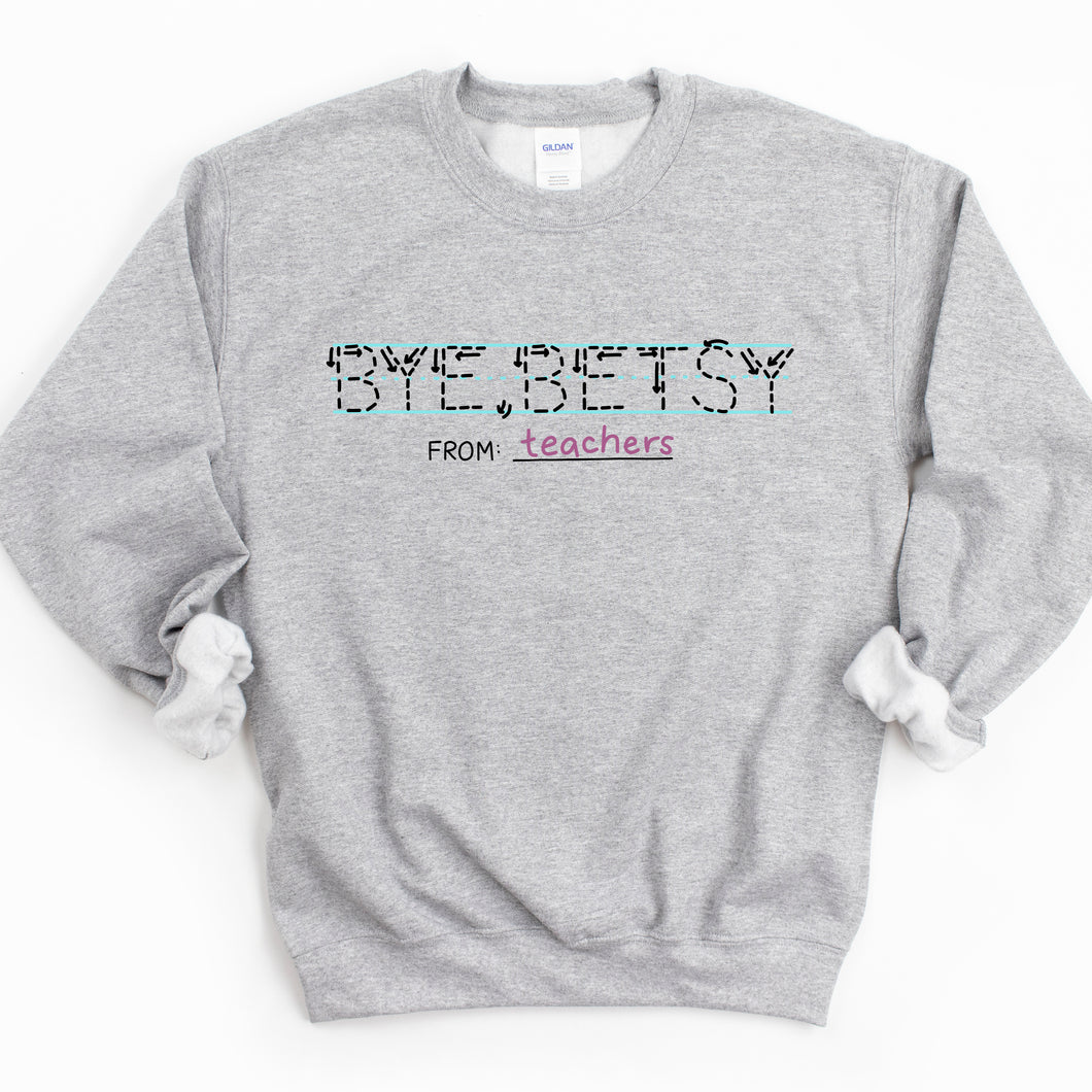Bye Betsy Adult Sweatshirt - feminist doodles
