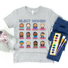 Load image into Gallery viewer, Elect Women Kids&#39; T-Shirt - feminist doodles
