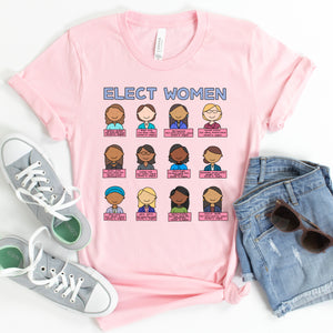 Elect Women Adult T-Shirt - feminist doodles