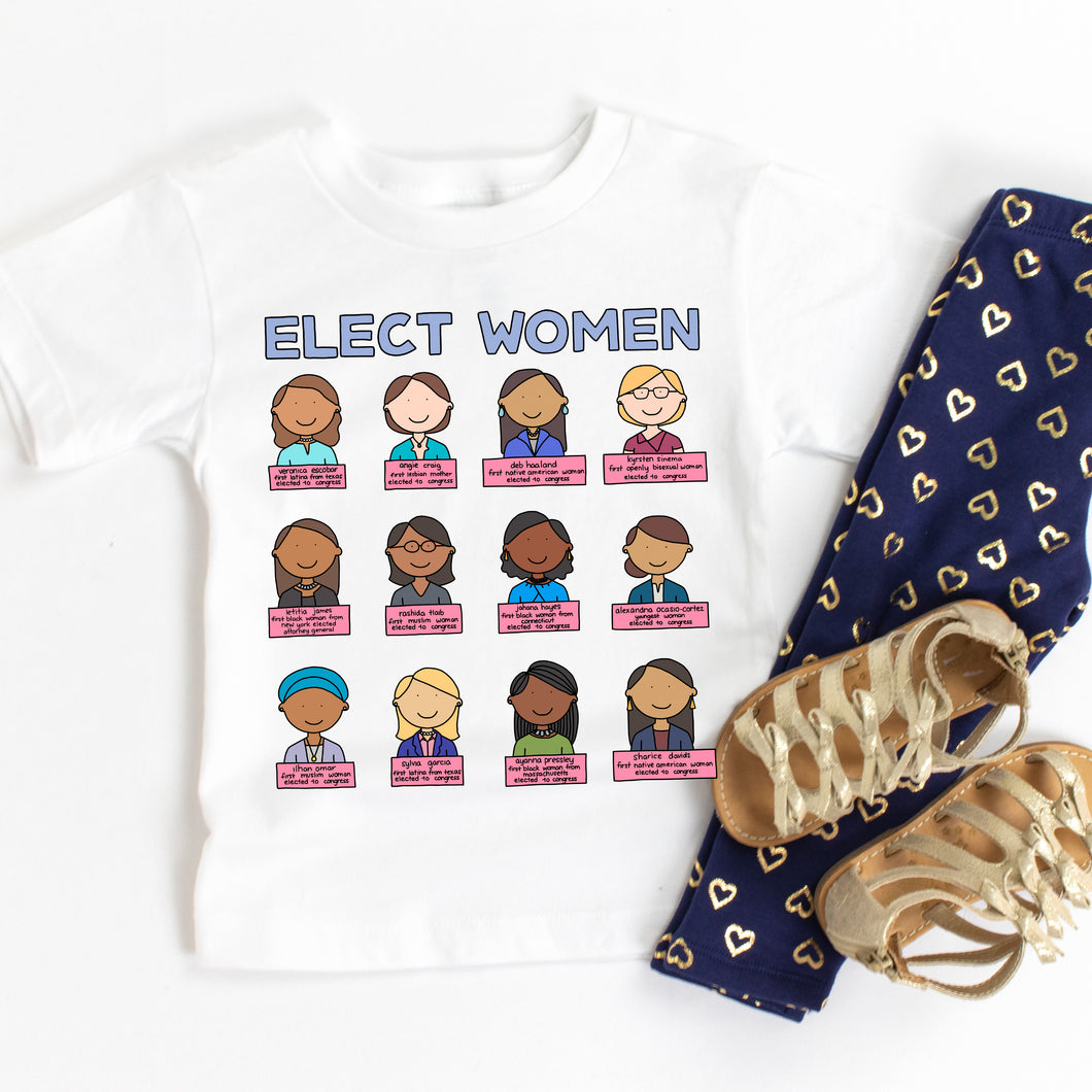 Elect Women Kids' T-Shirt - feminist doodles