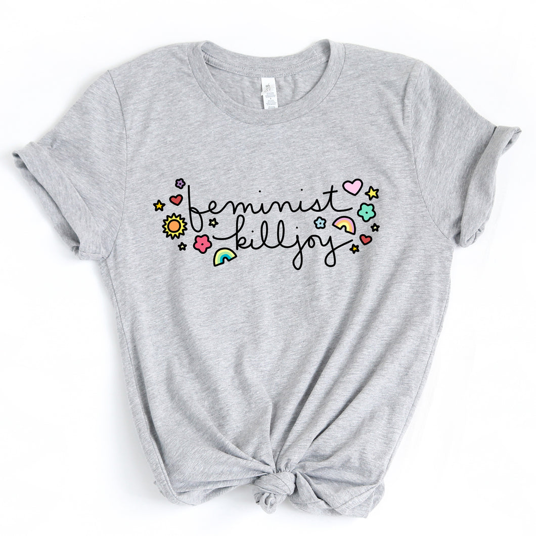 Feminist Killjoy Adult T-Shirt - feminist doodles