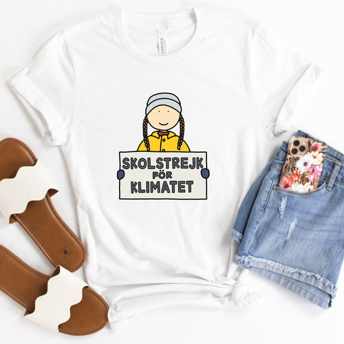 Greta Thunberg Skolstrejk for Klimatet Adult T-Shirt - feminist doodles