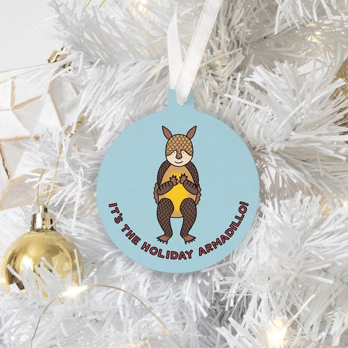It's The Holiday Armadillo Christmas Ornament - feminist doodles