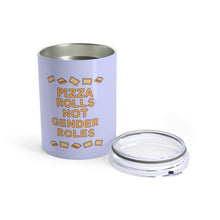 Load image into Gallery viewer, Pizza Rolls Not Gender Roles 10 oz Metal Thermos - feminist doodles
