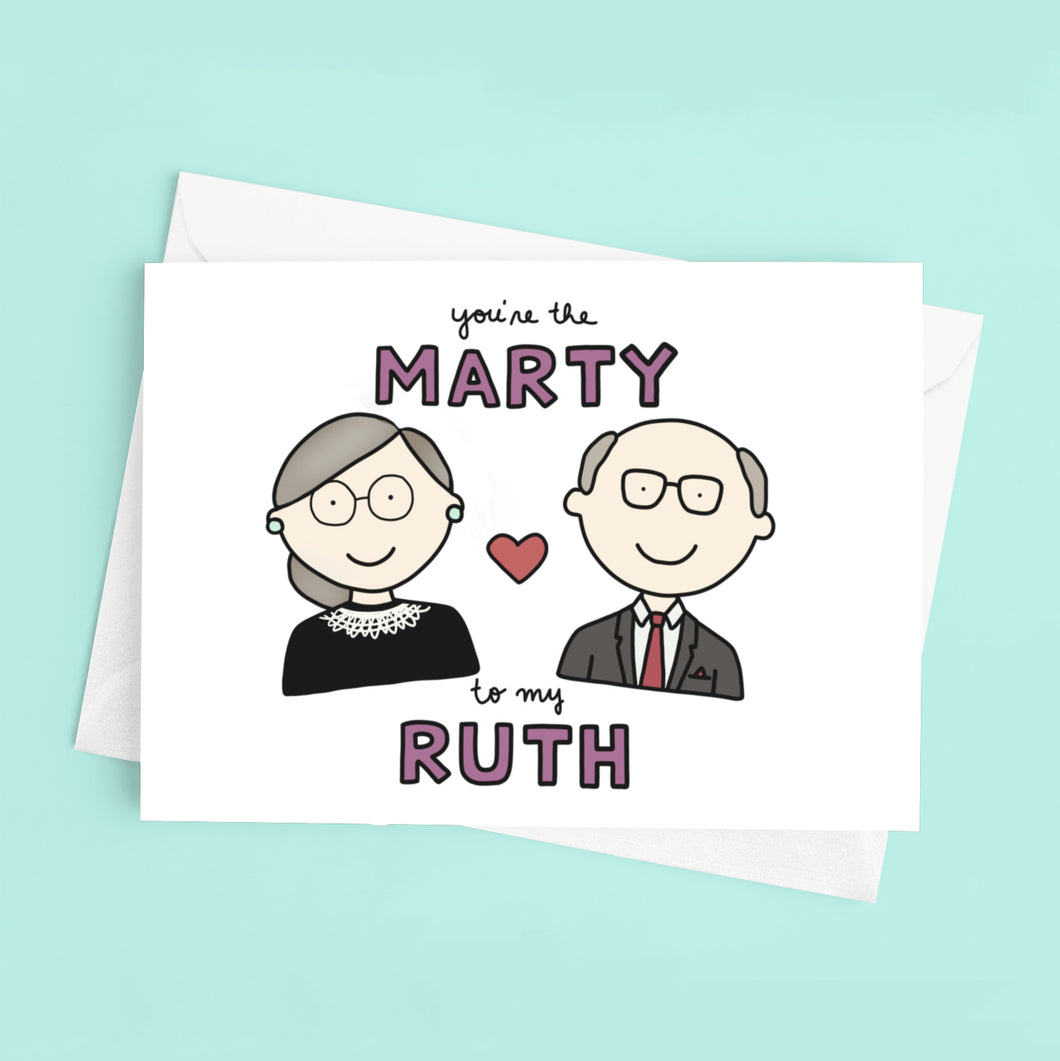 You're the Marty to my Ruth Bader Ginsburg Love / Anniversary Card - feminist doodles