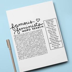 Famous Feminists Word Search - feminist doodles