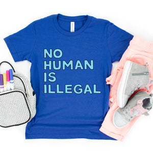 No Human is Illegal Kids' T-Shirt - feminist doodles