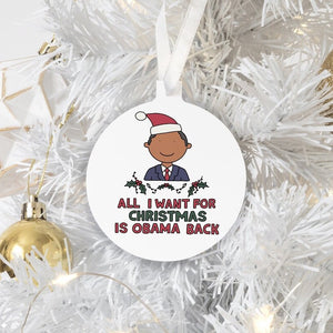 All I Want for Christmas is Obama Back Holiday Ornament - feminist doodles
