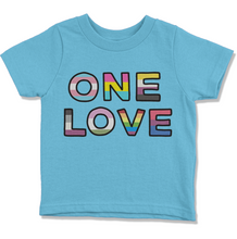 Load image into Gallery viewer, One Love Pride Flags Kids&#39; T-Shirt - feminist doodles
