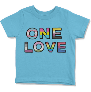 One Love Pride Flags Kids' T-Shirt - feminist doodles