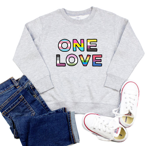 One Love Youth & Toddler Sweatshirt (Hoodie or Crewneck) - feminist doodles