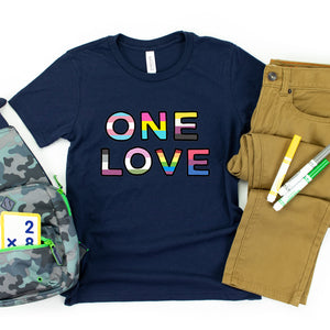 One Love Pride Flags Kids' T-Shirt - feminist doodles