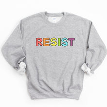 Load image into Gallery viewer, Rainbow Resist Adult Sweatshirt - feminist doodles
