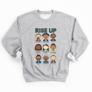 Hamilton Rise Up Adult Sweatshirt - feminist doodles