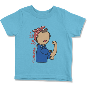 Rosie the Riveter Kids' T-Shirt - feminist doodles