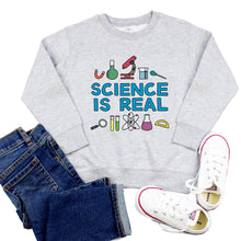 Load image into Gallery viewer, Science is Real Youth &amp; Toddler Sweatshirt (Hoodie or Crewneck) - feminist doodles
