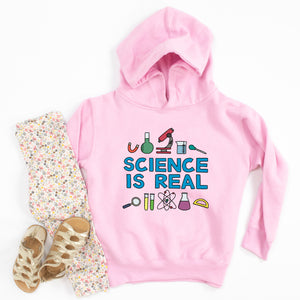Science is Real Youth & Toddler Sweatshirt (Hoodie or Crewneck) - feminist doodles