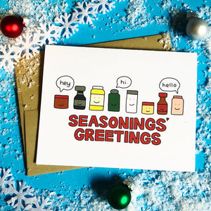 Seasonings' Greetings Holiday Card - feminist doodles