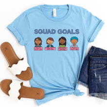 Load image into Gallery viewer, Squad Goals AOC, Rashida Tlaib, Ayanna Pressley, and Ilhan Omar Adult T-Shirt - feminist doodles
