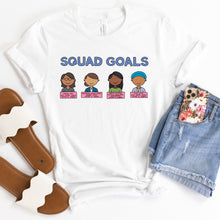 Load image into Gallery viewer, Squad Goals AOC, Rashida Tlaib, Ayanna Pressley, and Ilhan Omar Adult T-Shirt - feminist doodles
