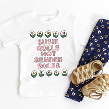 Load image into Gallery viewer, Sushi Rolls Not Gender Roles Kids&#39; T-Shirt - feminist doodles
