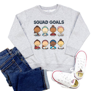USWNT Squad Goals Youth & Toddler Sweatshirt (Hoodie or Crewneck) - feminist doodles