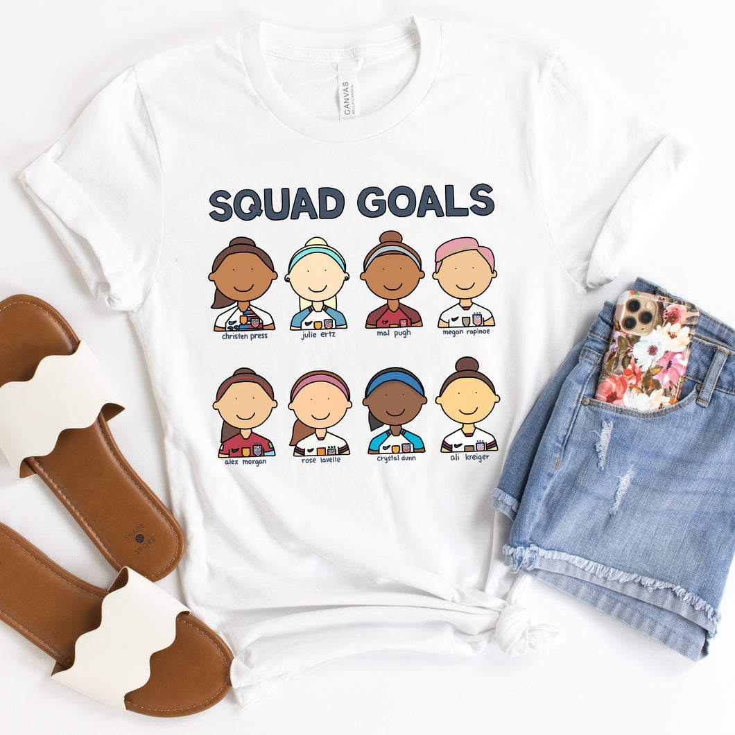 USWNT Squad Goals Adult T-Shirt - feminist doodles